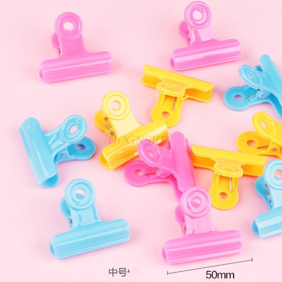 6pcs Clip Small Fresh Color Plastic Clip Multi functional Cute Book  Clip Long Tail Ticket Clip Student Exam Paper