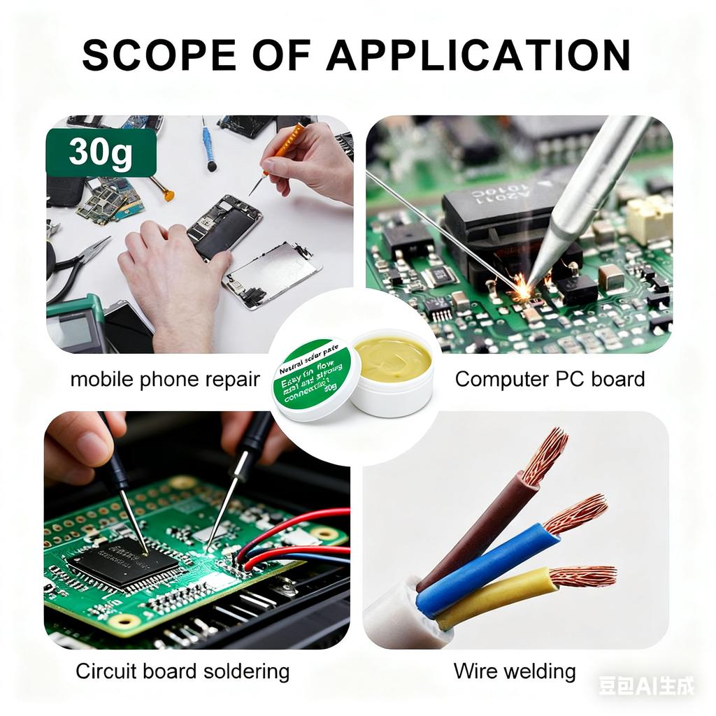 High-Efficiency Premium Soldering Paste (Contains Rosin), Syringe-Type Flux, Soldering Oil for Mobile Phone Repair, Halogen-Free