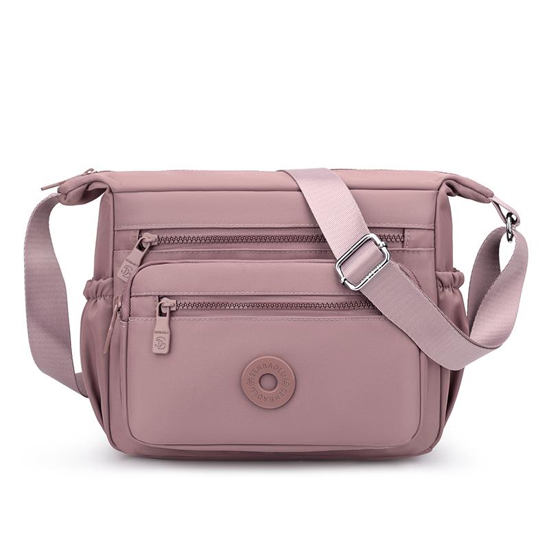 Women's Bag Multi-Layer Zipper Shoulder Bag Nylon Crossbody Bag