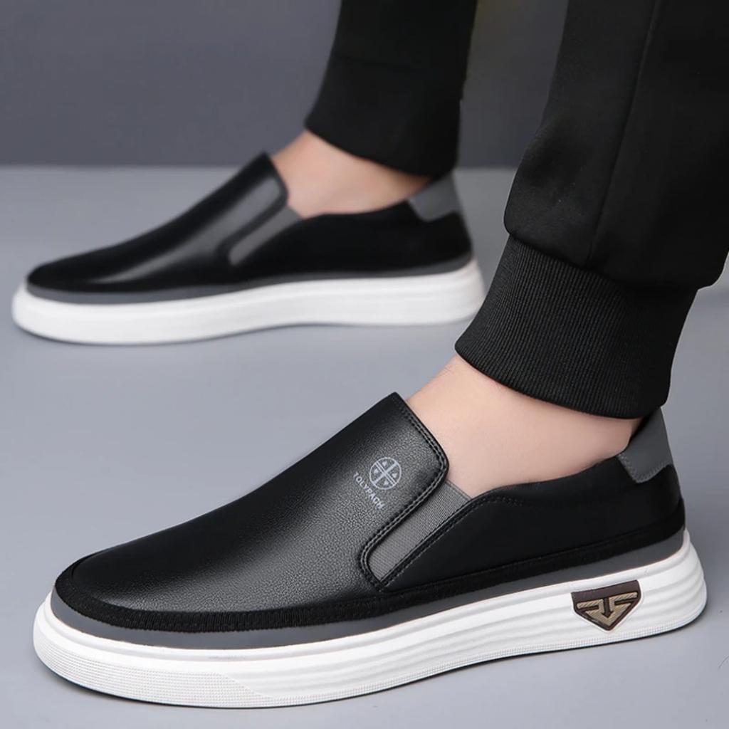 Męskie ręcznie robione skórzane buty luksusowe casualowe buty białe męskie mokasyny biurowe formalne płaskie buty outdoorowe męskie wsuwane buty