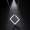 My Shape Punk Triangle Square Stacking Necklaces for Men Stainless Steel Geometric Pendant Necklace Fashion Male Hip Hop Jewelry