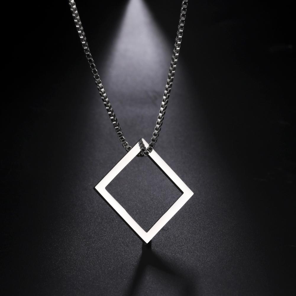 

My Shape Punk Triangle Square Stacking Necklaces for Men Stainless Steel Geometric Pendant Necklace Fashion Male Hip Hop Jewelry