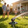 Lawn Sprinkler Oscillating 16 Nozzles Heavy Duty Mini Turbine Large Area Lawn Yard Sprinkler with Weighted Base for Outdoor Yard