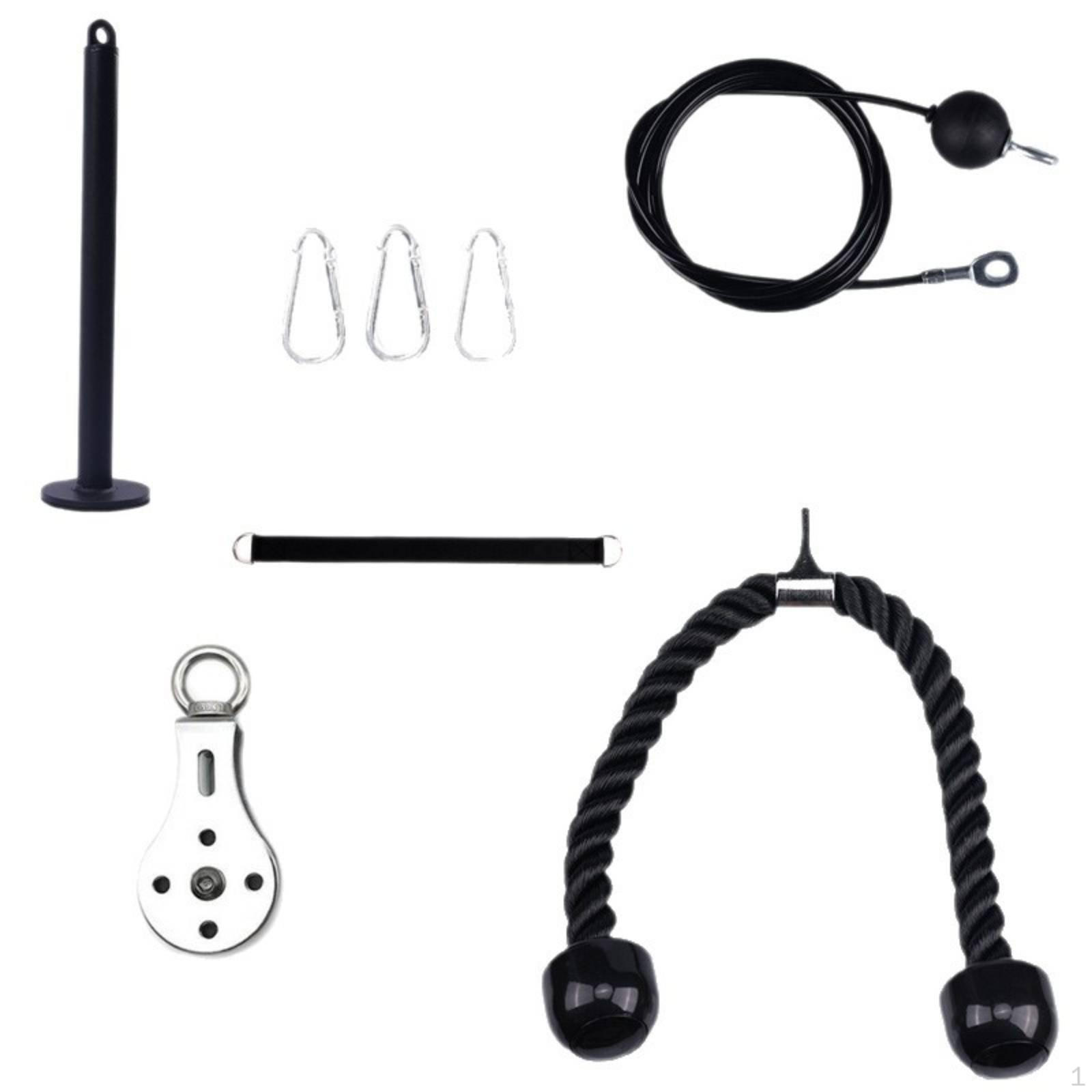 8 Pieces Tricep Rope Pulldown Kit MultiFunctional DIY Pulley Cable System for Home Gym