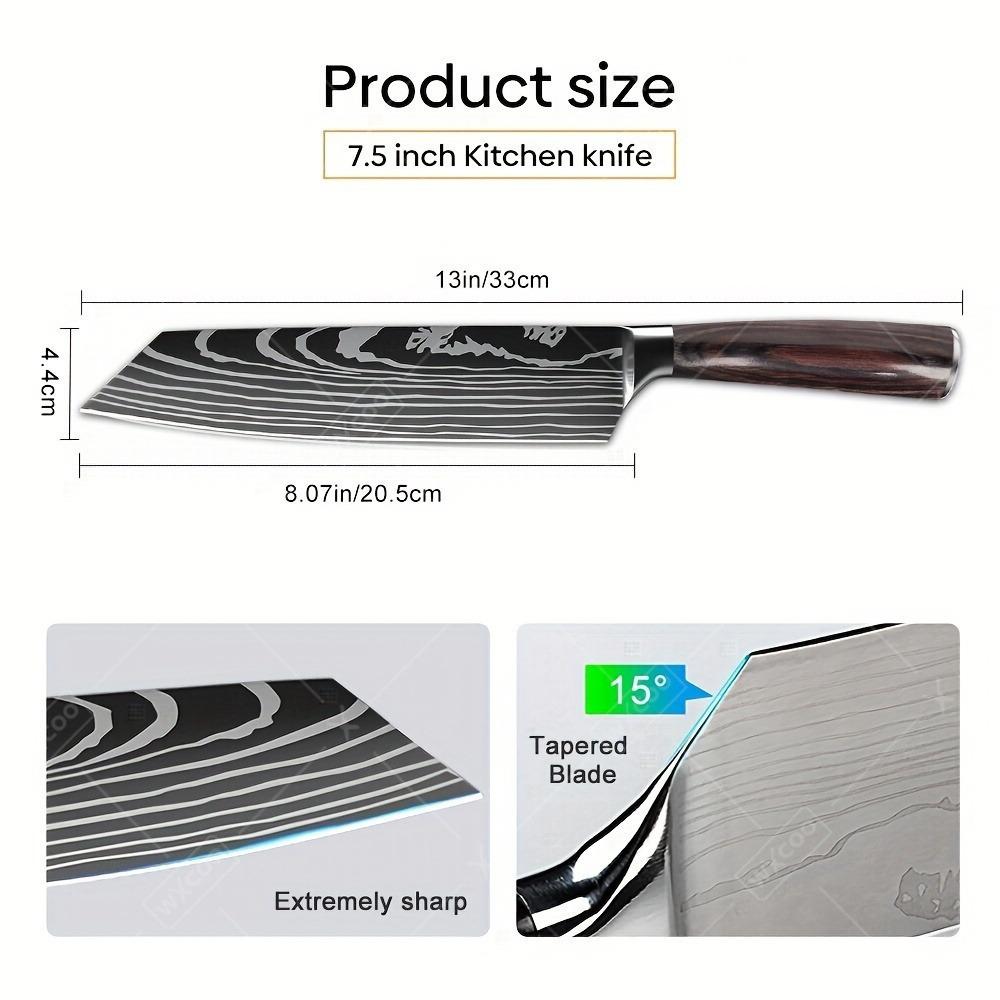 2Pcs Knife Set Professional Stainless Steel Japanese Chef Kitchen Knives Ergonomic Wood Handle Cooking Gift for Dad Mom