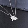 Couple Cat Pendant Necklace Cartoon Kitten Fashion Stainless Steel Jewelry Valentine's Day Gift for Women Men