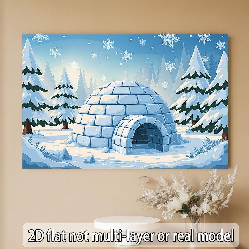 1Pcs Winter Scene Igloo Pattern Decoration Background Winter Backdrop For Photo Studio Photo Booth Party