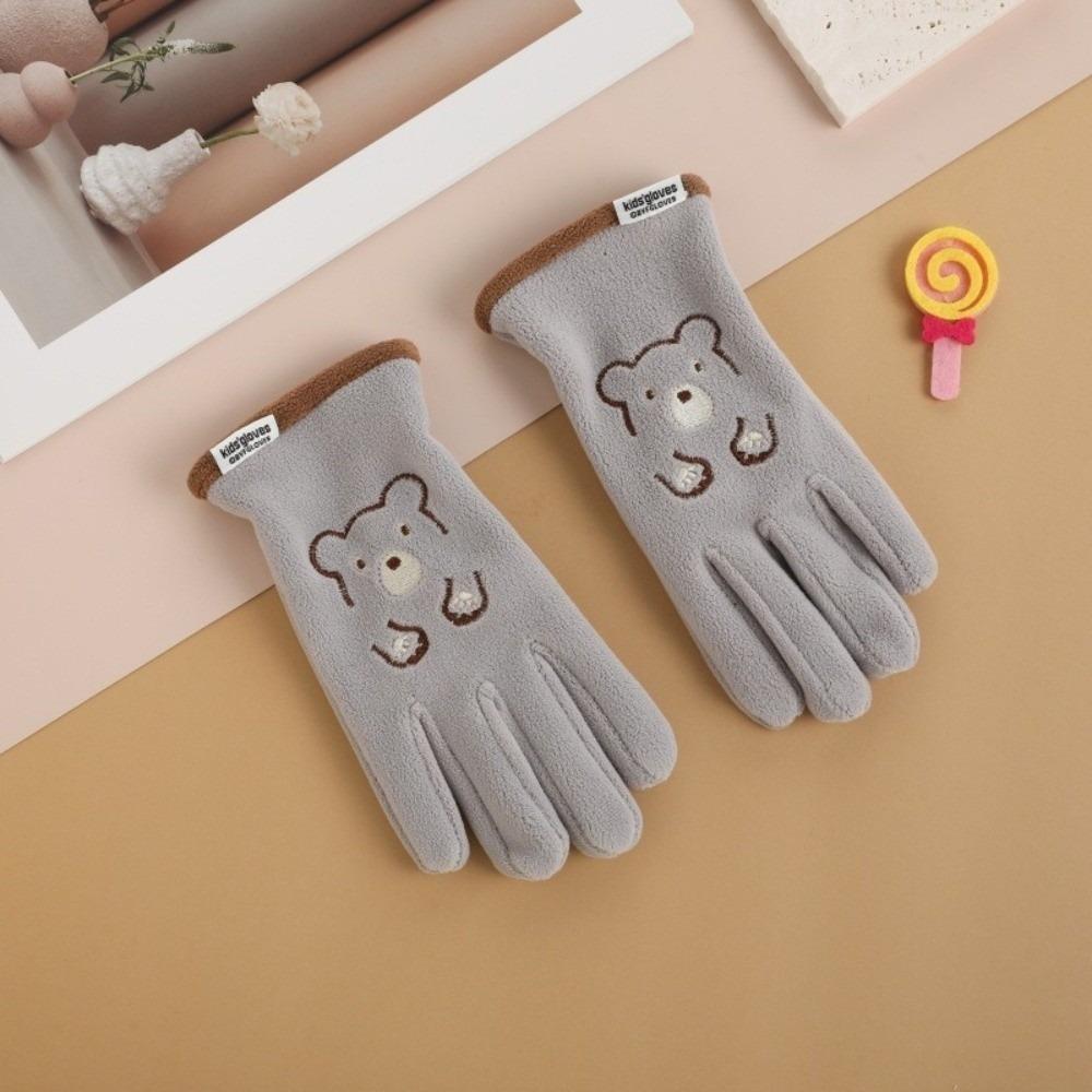 Plush Ski Gloves Polar Fleece Full Finger Gloves New Windproof Coldproof Gloves  Autumn and Winter