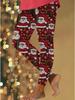 Damen Weihnachts-Festival-Drucke Stretch Yoga Leggings Fitness Laufen Gym Sport Aktivhosen
