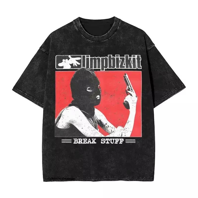 Rap Rock Limp Bizkit UK Europe Tour T-skjorte Herre Dame Sommervasket Vintage Bomull Nostalgisk T-skjorte Streetwear