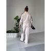 2025 Autumn Women's Fashion Color Block Casual Knitted Two-Piece Set
