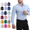 Men's Lightweight Stretch Plus Size Long Sleeve Shirt, Non-Iron Wrinkle Resistant Button Front Men Shirt for Amazon Cross-border