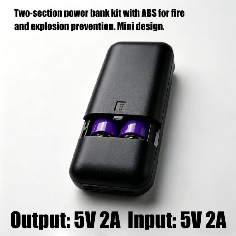 Slide Cover 18650 Battery Powerbank Case DIY Set Not Welding Construction 2 Cell Capacity Lightweight Plastic Shell