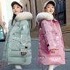 6-14 Years Girls Jacket Winter Keep Warm Long Style Parka Hooded Zipper Fur Collar Girls Outerwear Christmas Kids Clothes