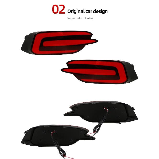 Car Flashing 1 Pair For Honda Civic 2016 2017 2018 Reflector Car LED Tail Light Rear Fog Lamp Bumper Light Auto Bulb Brake Light
