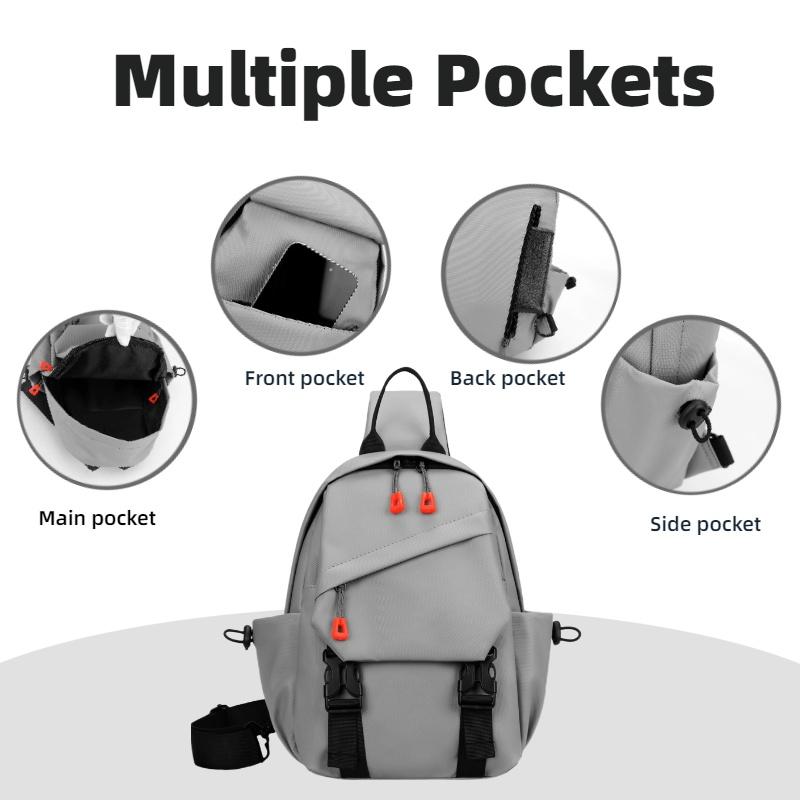 Men's Chest Bag Multi Functional Outdoor Shoulder Bag Adjustable Strap Large Capacity Daily Sports Walking Crossbody Bags