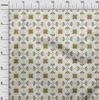 oneOone Cotton Flex Dark Olive Green Fabric Asian Block Floral Sewing Craft Projects Fabric Prints By Yard 40 Inch