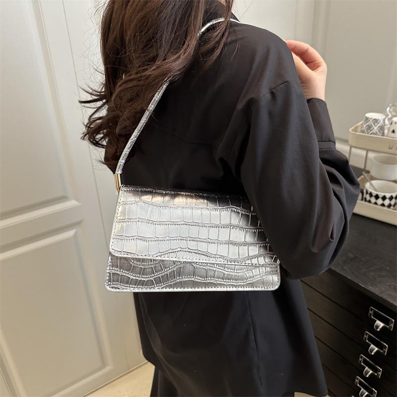 Sac bandoulière petit modèle motif crocodile mode femme texture simple tendance et polyvalent