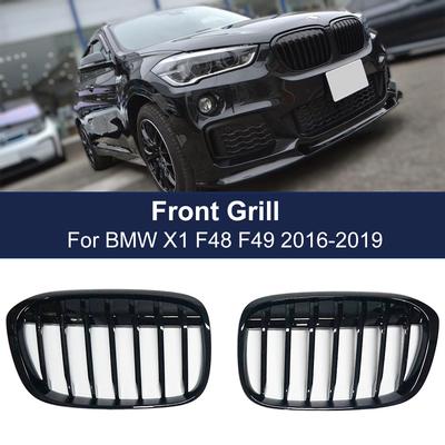 Rejilla de riñón de parachoques delantero de alta calidad, línea Singel para BMW X1 F48 F49 2016, accesorios de repuesto para coche de carreras