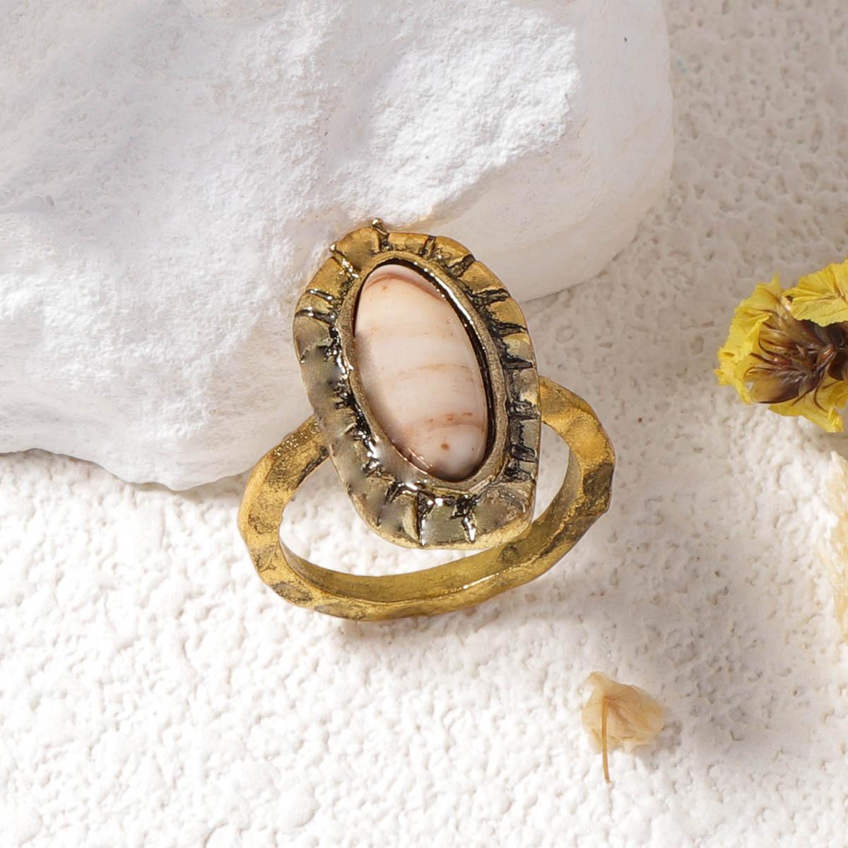 

Ретро тренд Винтажный сплав набор с бирюзой уникальное и нишевое состаренное кольцо