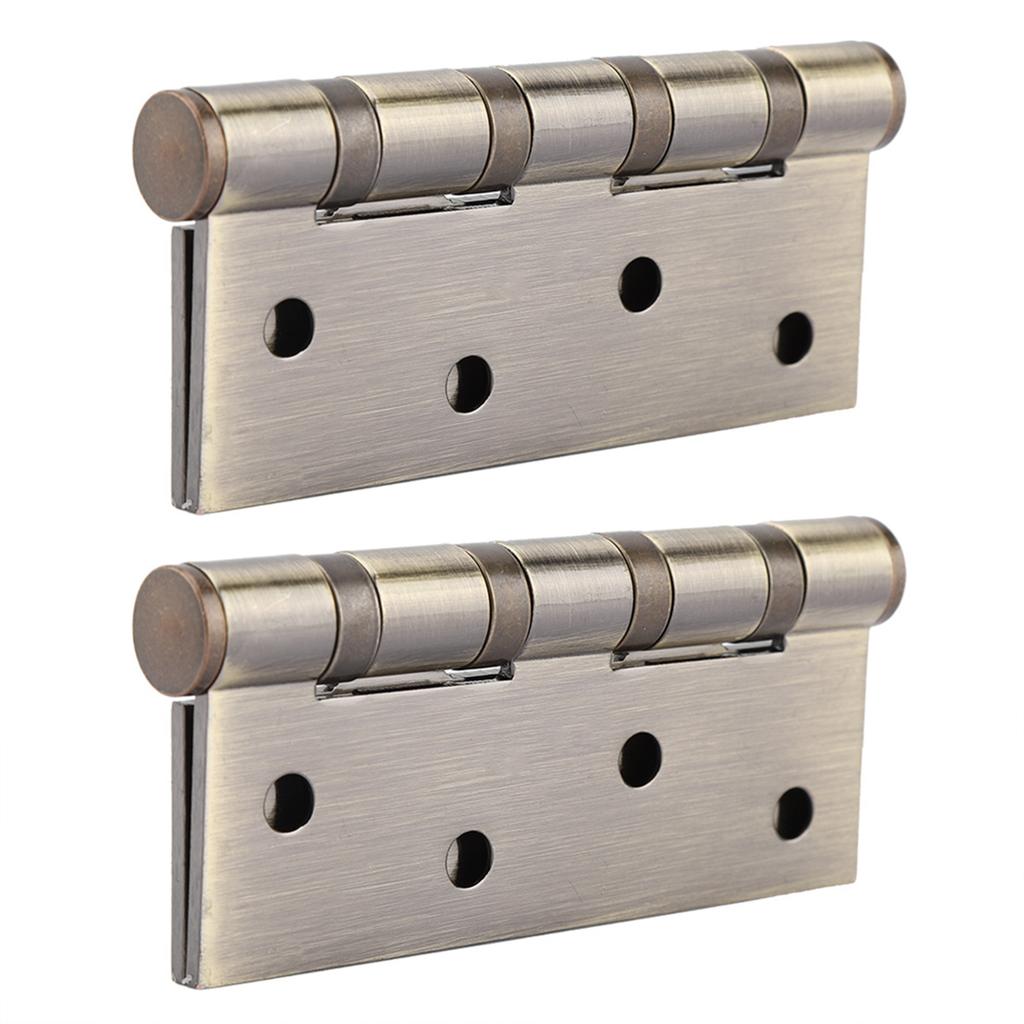 4in 3mm Stainless Steel Door Hinge Loose Pin Muffler Buffer Hinges Mute Bearing(Plating Yellow)