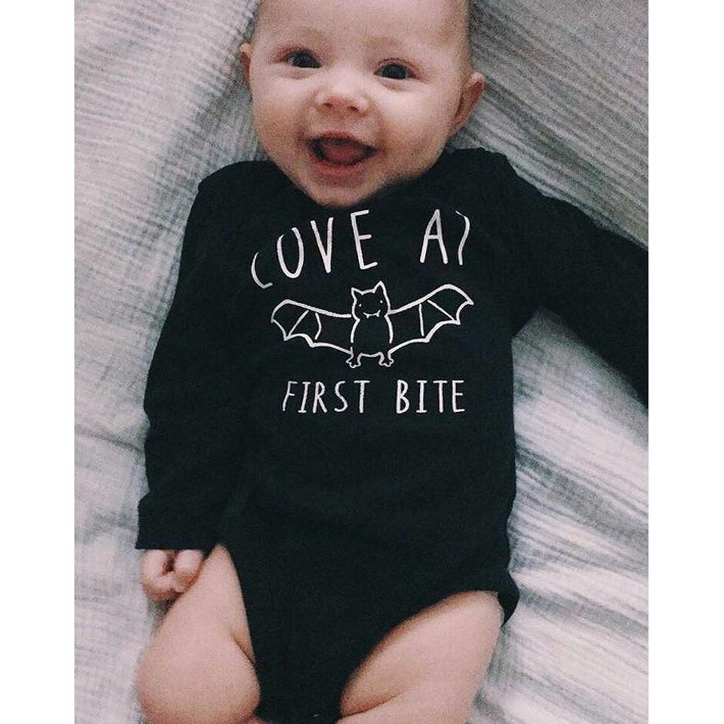 Halloween Newborn Baby Boy Girl Bat Romper Bodysuit Jumpsuit Outfits Clothes Set