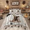 Erosebridal Western Aztec Comforter Set King Size, Boho Farmhouse Bedding Set for Kids Boys Teens Ethnic Southwest Bull Skull Cow Quilt Amer