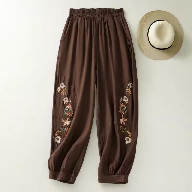 Pantaloncini Casual Monocolore Elastici Vita Alta Larghi Pantaloni da Donna alla Caviglia per Donne Abbigliamento Moda