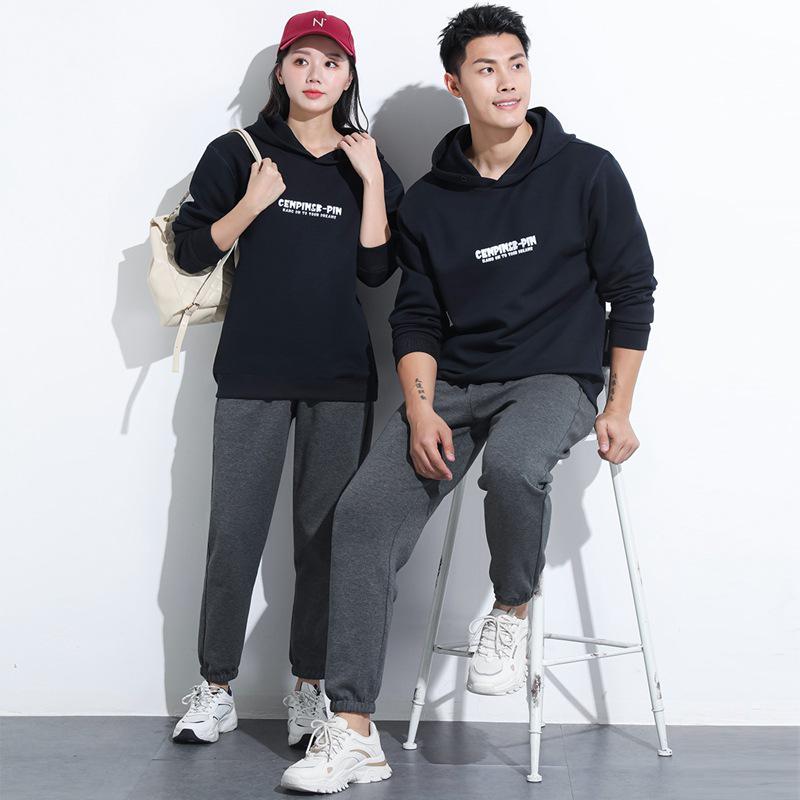 

Унисекс Худи-пуловер и брюки - Повседневный весенне-осенний костюм-двойка для пар S