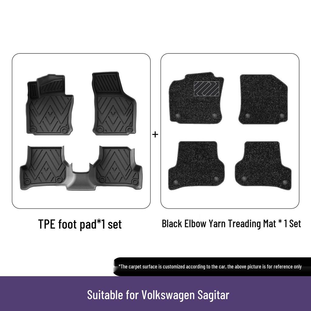 Volkswagen Sagitar TPE Floor Mats (2006-2026): Eco-Friendly, Anti-Slip, Wear-Resistant Mats.