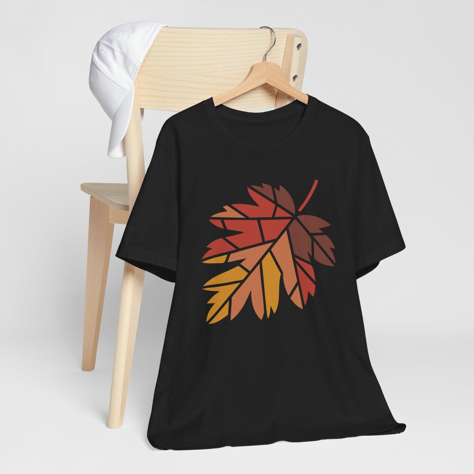 Abstract Autumn Leaf Shirt, Fall T-Shirt, Cozy Fall Vibes Tee, Minimalist Leaf Design, Cottagecore Aesthetic, Fall Season Apparel 3XL