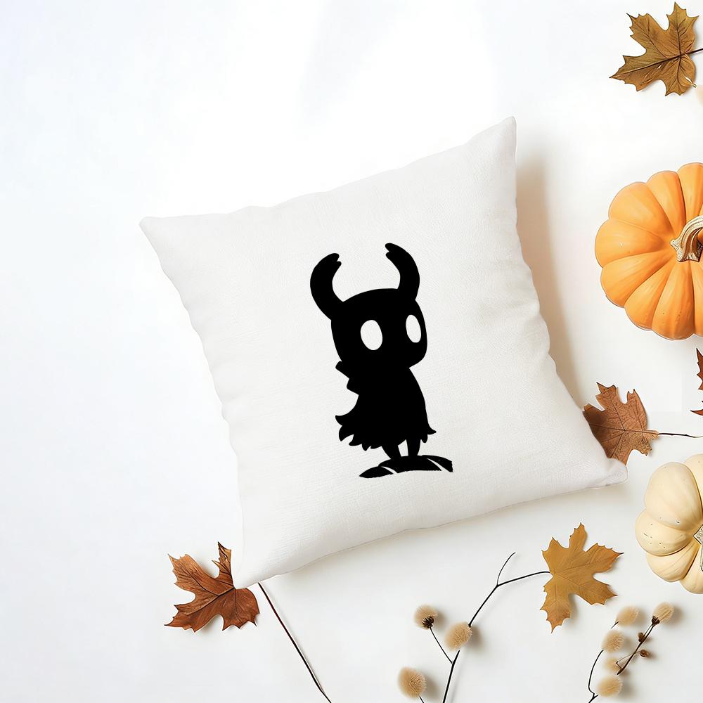 HHollow Knight Silhouette Cushion Cover Washable Linen Pillowcase Soft for Daily Sofa Bed Home Room Decor