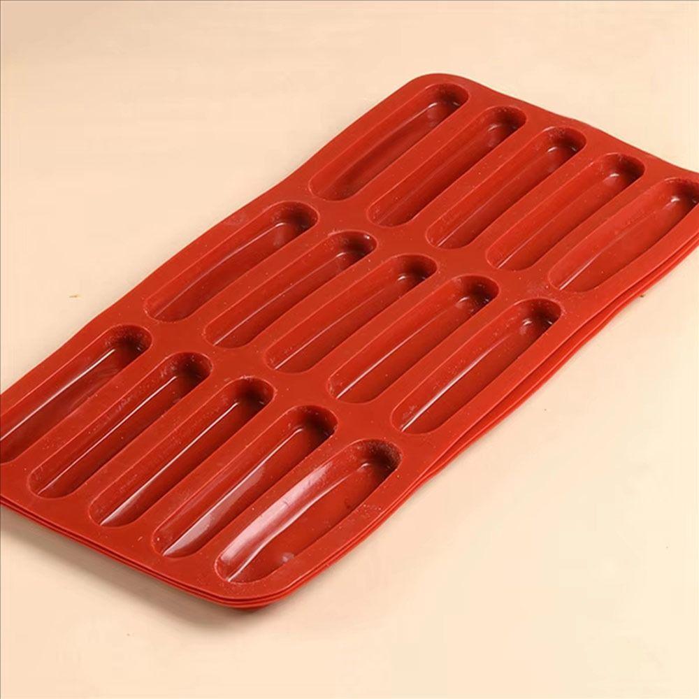 15 Hole Dessert Cake Mold Silicone Ice Cream Mold Durable Finger Biscuit Mould  Home Baking Tools