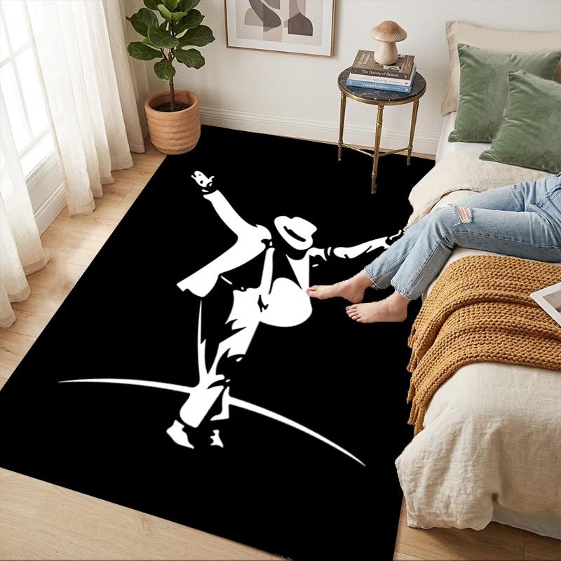 Tappeto Antiscivolo per Soggiorno Michael Jackson Tappeto Morbido per Camera da Letto Sala Giochi Stanza dei Bambini Divano Ufficio Decorazione Casa Zerbino