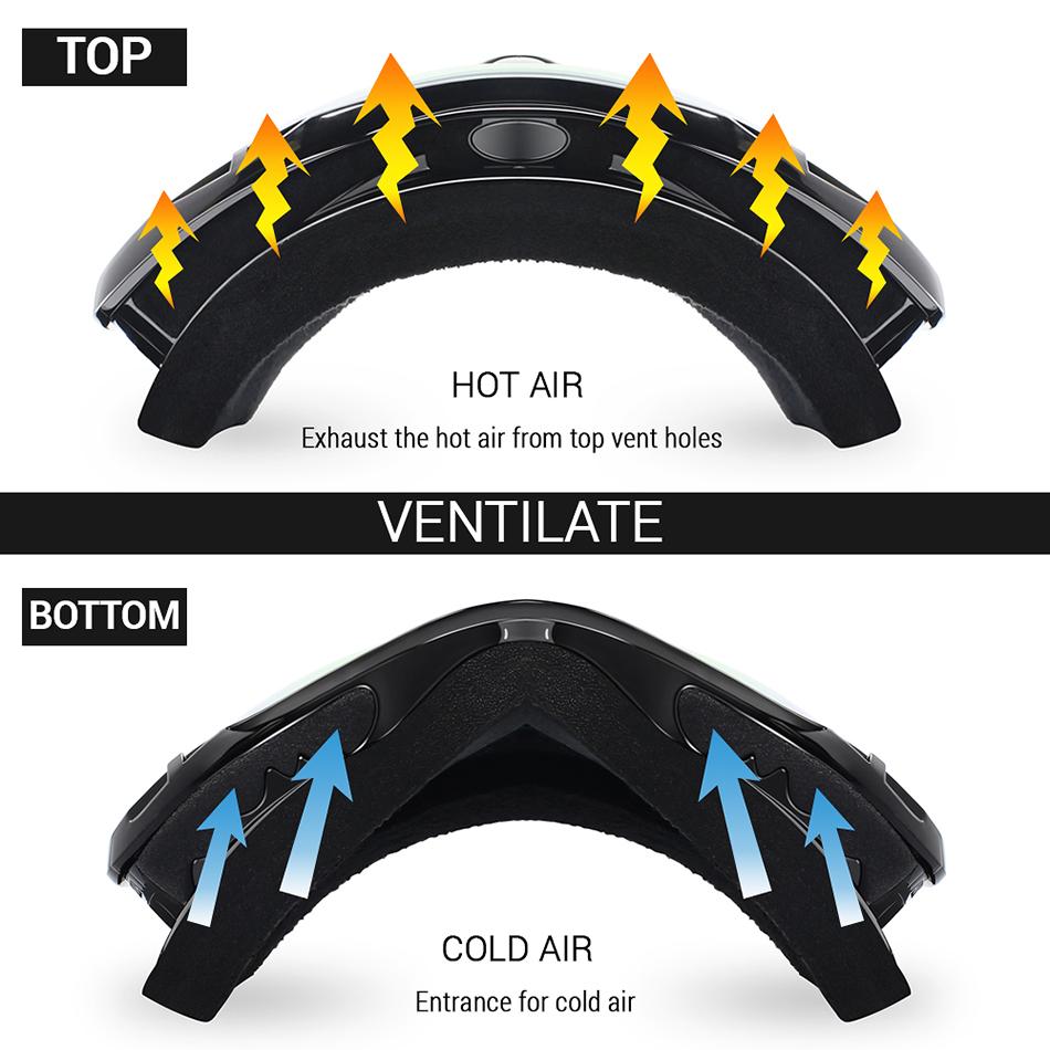 Maxjuli Ski Brille UV-Schutz Anti-Beschlag Schneebrille für Herren Damen Jugend M1