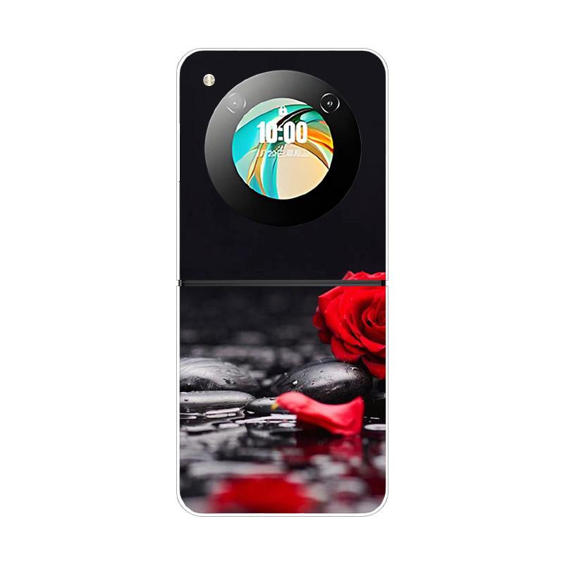 Etui na ZTE Nubia Flip NX724J Modne Malowane Przezroczyste Twarde PC Składane Na ZTE Libero Flip 5G A304ZT Przezroczyste Etui na Telefon Funda