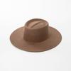 European and American Fashion Casual Crease Ring Top Big Brim Wool Top Hat British Warm Catwalk Felt Hat