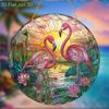 2D Flat Acrylic Flamingo Sunset Decoration, No Need for Batteries/electricity, Unique Indoor/outdoor Decoration, Multi-purpose