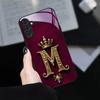 Vintage Letter M Design Glass Phone Case Suitable for Samsung Galaxy S26 S25 S24 S22 S21 S20 FE Ultra Plus Anti Drop Back Cover