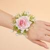 Artificial Silk Flower Groom Boutonniere Wedding Wrist Corsage Silk Flower for Special Event Business Meeting Photo Wear