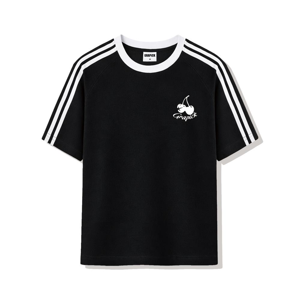 Geulapig Cherry Pick Oversized Track Short Sleeve T-Shirt 4 Colors [Grse_3503]