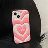 Stylowe śliczne 3d Love Heart silikonowe różowe etui na telefon dla Iphone 14 13 12 11 Pro Max Ins Korea piękne, odporne na wstrząsy miękkie etui Funda