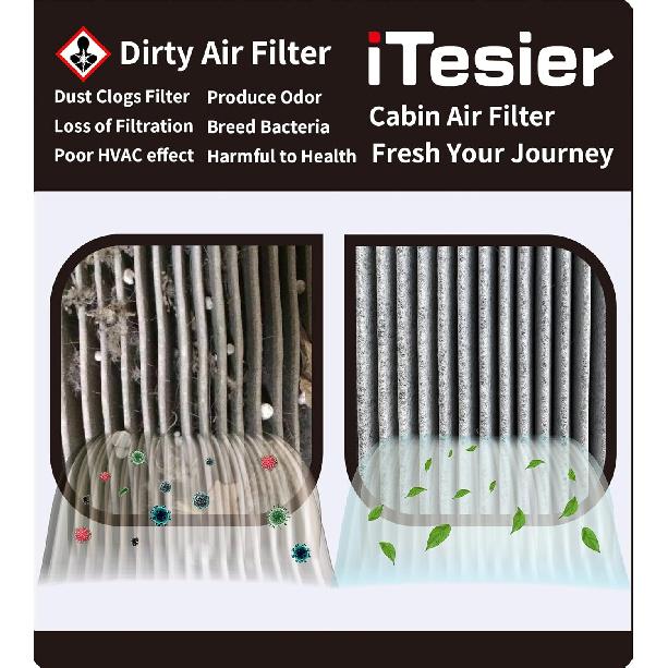 Engine Cabin Air Filter Kit For Pilot 3.5L ( 2024 2025), MDX 3.5L ONLY (-2025), Replaces 17220-61A-A00, 80292-TF0-G01, SA50144 (Only For 3.5L)