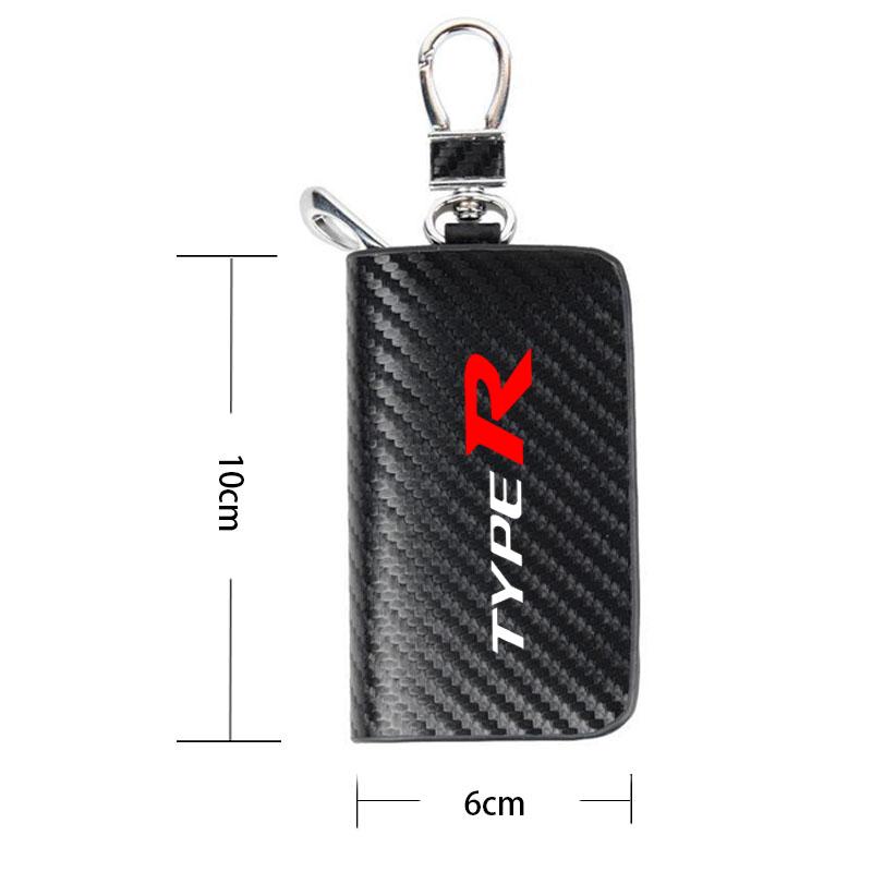 

Carbon Fiber Car Key Chain Holder Case Cover Bag For Honda TYPE S R Civic Accord HRV CRV CITY Jazz Pilot FIT Auto Accessories
