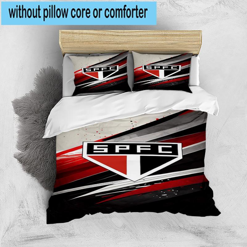 3pcs Spfc Team Crest Design Printed Bedding Set Duvet Cover Closure Includes 1 Duvet Cover & 2 Pillowcases Bedding Sets Home Decor Gifts