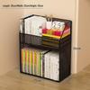 Mobile 3-Tier Metal Bookshelf with Wheels