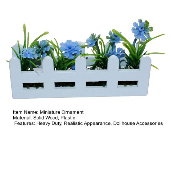 Miniature Raised Garden Bed Figurine Mini Flower Fence Planter Box Model 1/12 Scale Dollhouse Fairy Garden Decoration Accessories
