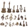 21Pcs/Set Vintage Alloy Guitar Musical Note Charms Pendant Diy Jewelry Findings