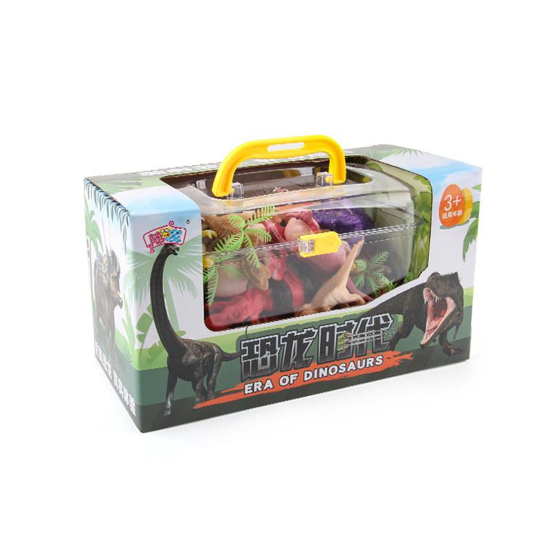 Portable Dinosaur Figurine Set For Kids With 17 Realistic Pvc Model Dinosaurs In Storage Box
