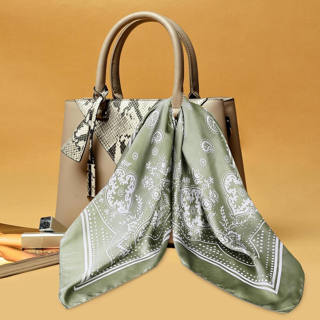 4 Pcs Large Bandanas Silk Square Head Scarfs Scarves Bandanas Neck Scarf Bandana For Women Girls